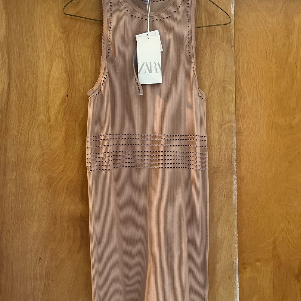 Zara Tan Sleeveless Dress